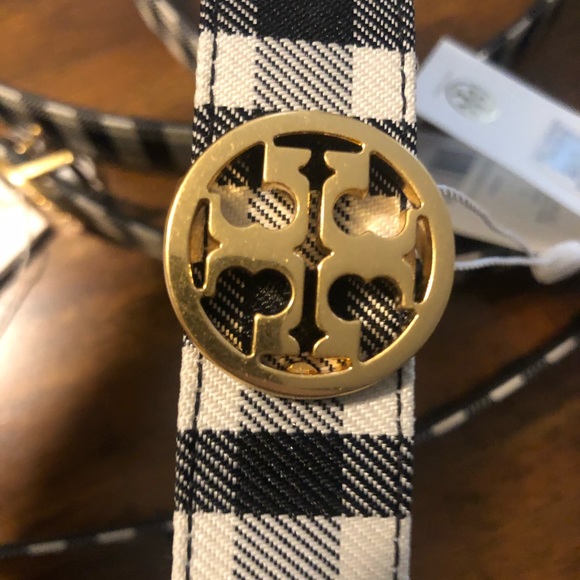 NWT $198 Tory Burch REVERSIBLE Belt in Black Leather and Gingham -Various Sizes! - Picture 11 of 11